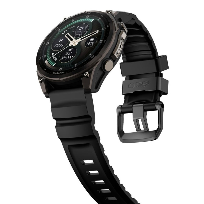 Pulseira Tech-Protect Motion para Garmin Fenix 5X / 5X Plus / 6X / 6X Pro / 7X / 8 / 8 Pro / 9 / 9 Pro (47 mm), preta