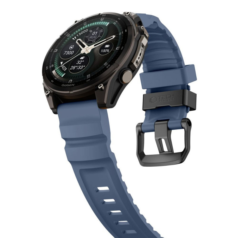Pulseira para relógio Tech-Protect Motion Garmin Fenix 5X / 5X Plus / 6X / 6X Pro / 7X / 8 / 8 Pro / 9 / 9 Pro (47 mm), azul náutico