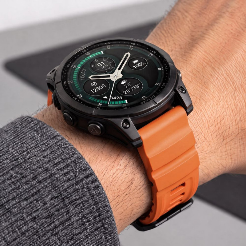 Pulseira para relógio Tech-Protect Motion Garmin Fenix 5X / 5X Plus / 6X / 6X Pro / 7X / 8 / 8 Pro / 9 / 9 Pro (47 mm), laranja sinal