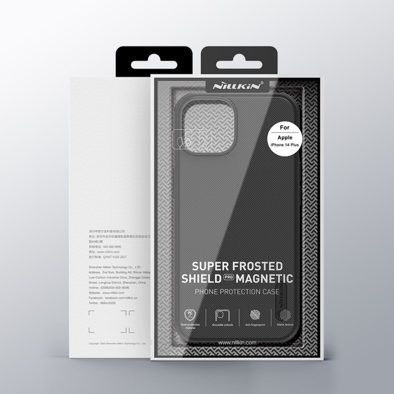 Capa Nillkin Super Frosted Shield Pro Magnetic MagSafe para Apple iPhone 14 Plus / 15 Plus, preta