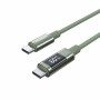 Cabo USB-C para USB-C Choetech XCC-1068 PD 60W com ecrã, 1,2 m, verde