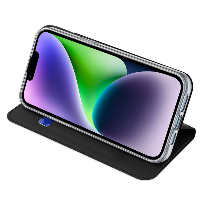 Capa flip com carteira Dux Ducis Skin Pro para Apple iPhone 15 Plus, preta