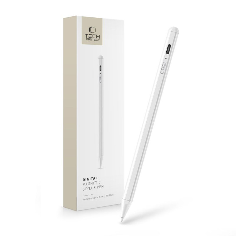 Caneta stylus digital Tech-Protect para Apple iPad, branca