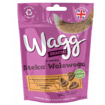 Petisco para cães sabor bife de vaca Wagg, 125 g