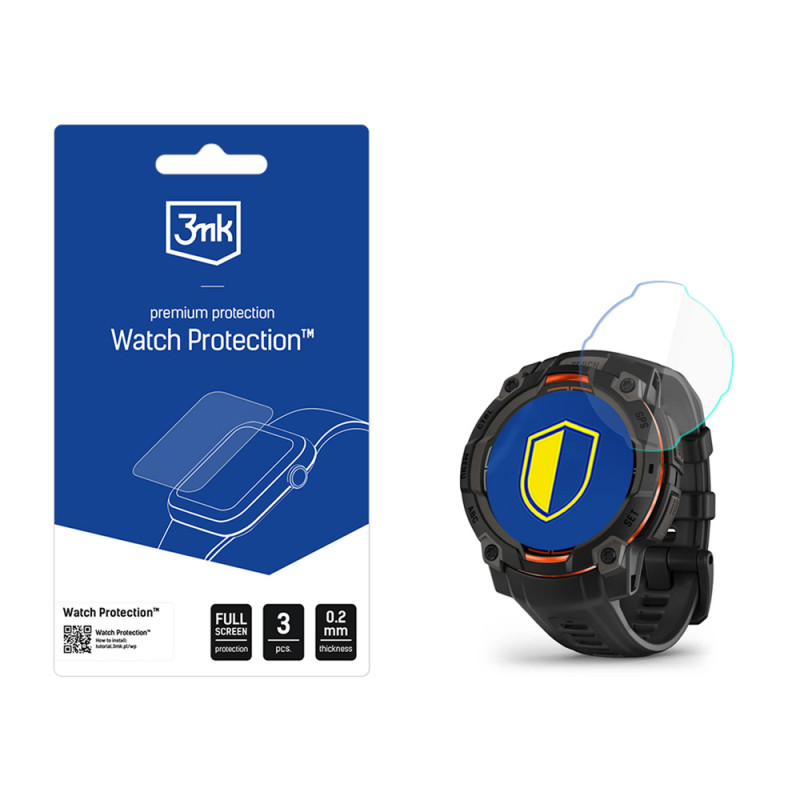 Película protetora de ecrã híbrida 3MK FlexibleGlass Watch Garmin Instinct 3 45 mm