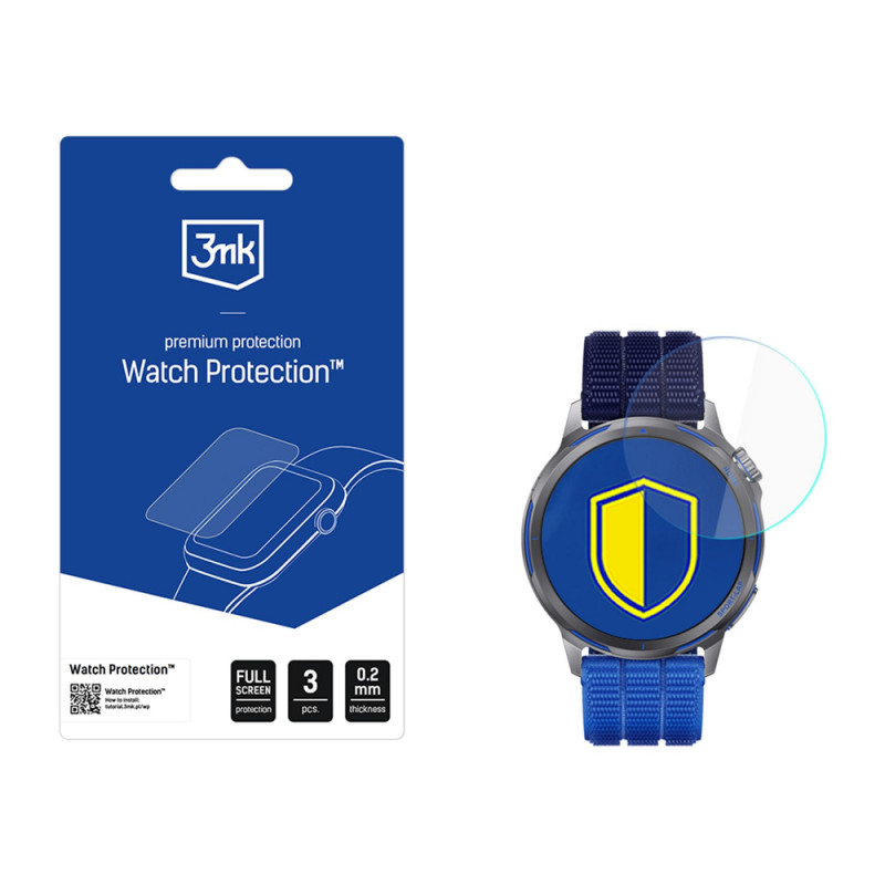 Protetor de ecrã em vidro híbrido 3MK FlexibleGlass Watch para Huawei Watch GT Runner 2