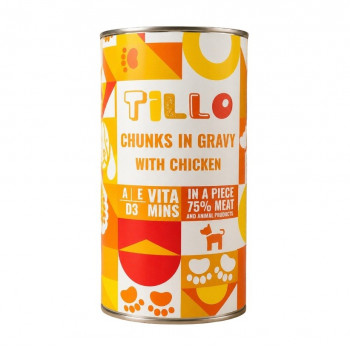 TILLO Pedaços em molho Frango comida húmida para cães, 1250 g