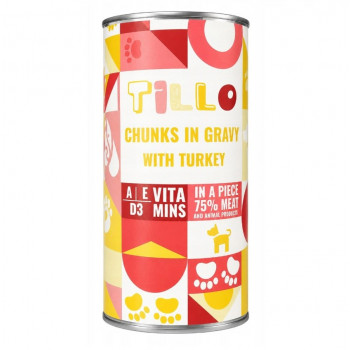 TILLO Pedaços em molho Peru comida húmida para cães, 1250 g