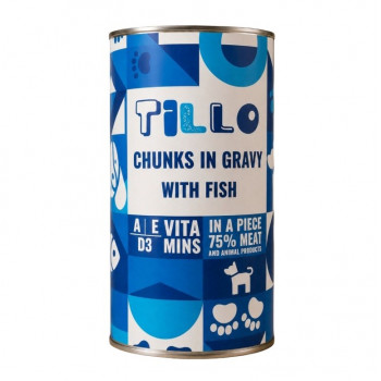 TILLO Comida húmida para cães Chunks in gravy Fish, 1250 g