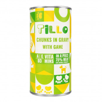 TILLO Comida húmida para cães Chunks in gravy Game, 1250 g
