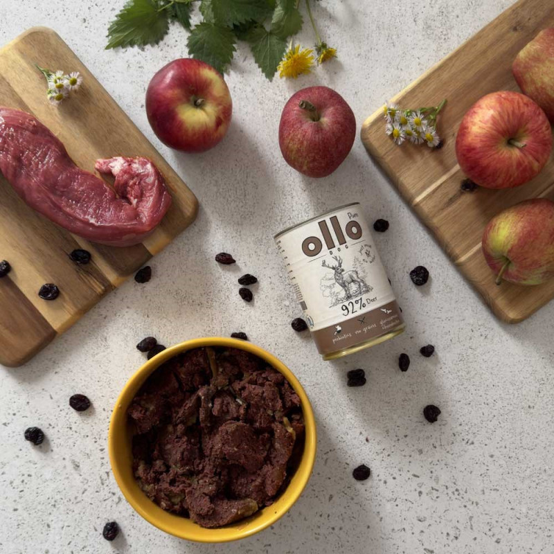 Comida húmida para cães OLLO Pure Deer, 850 g