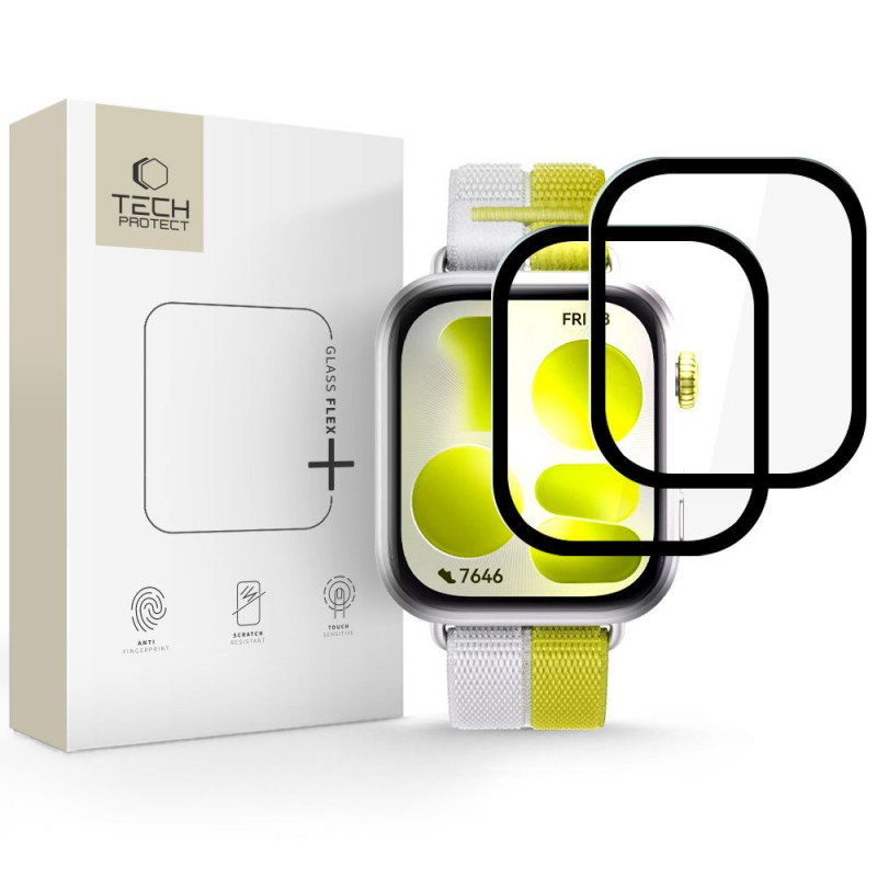 Tech-Protect Glass Flex+ Huawei Watch Fit 5 Vidro Híbrido, Preto (2 un.)
