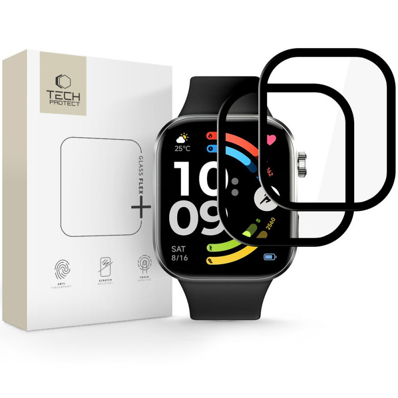 Tech-Protect Glass Flex+ Xiaomi Redmi Watch 6 vidro híbrido, preto (2 un.)