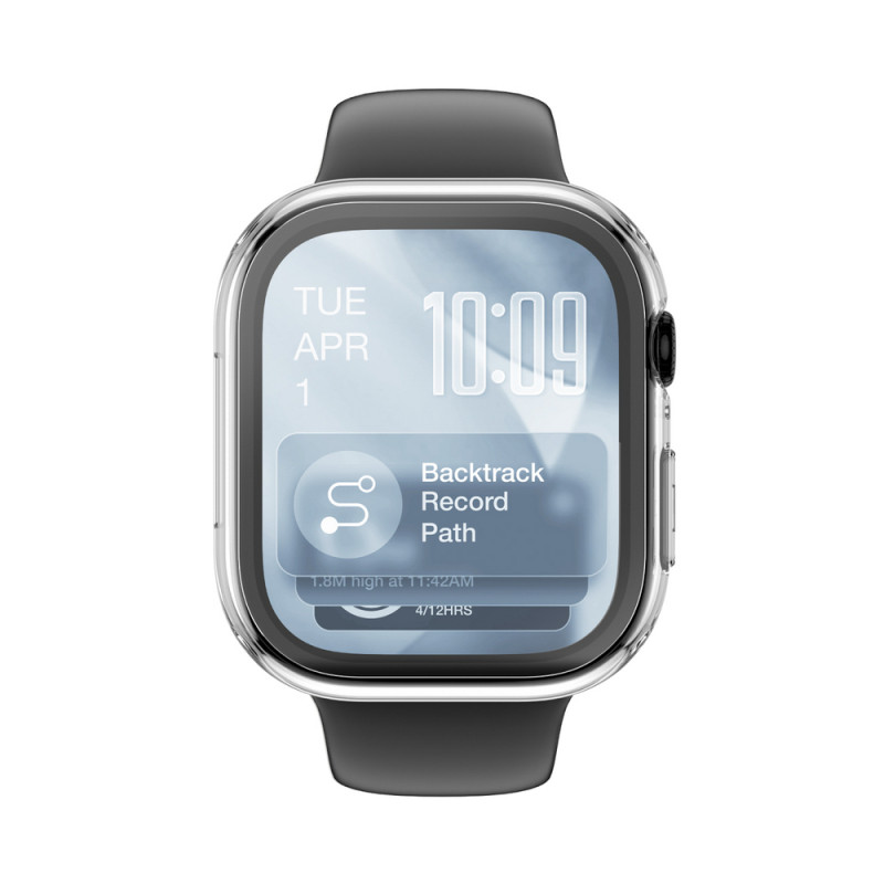 Protetor de ecrã em vidro AmazingThing Radix FullGuard com capa para Apple Watch Series 11 46 mm, transparente