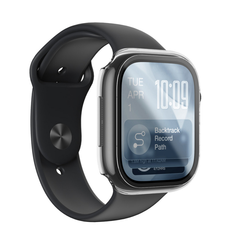 Protetor de ecrã em vidro AmazingThing Radix FullGuard com capa para Apple Watch Series 11 46 mm, transparente