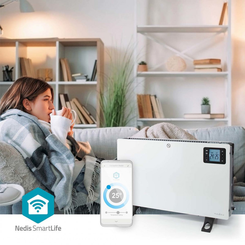 Nedis SmartLife HTCO50WTW Aquecedor elétrico, 2000 W, branco