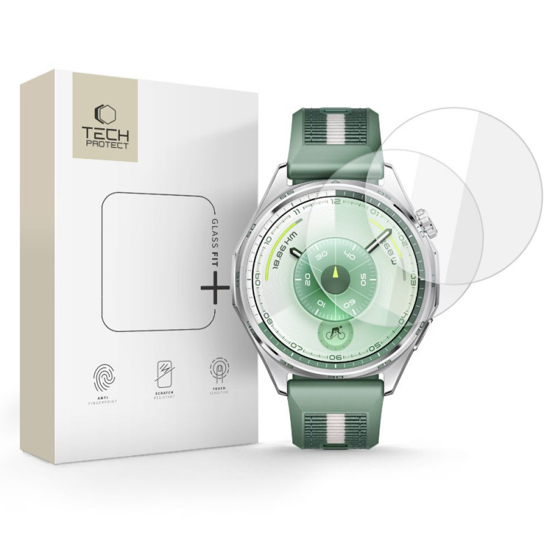 Tech-Protect Glass Fit+ Vidro Temperado para Huawei Watch GT 6 46mm, Transparente (2 un.)