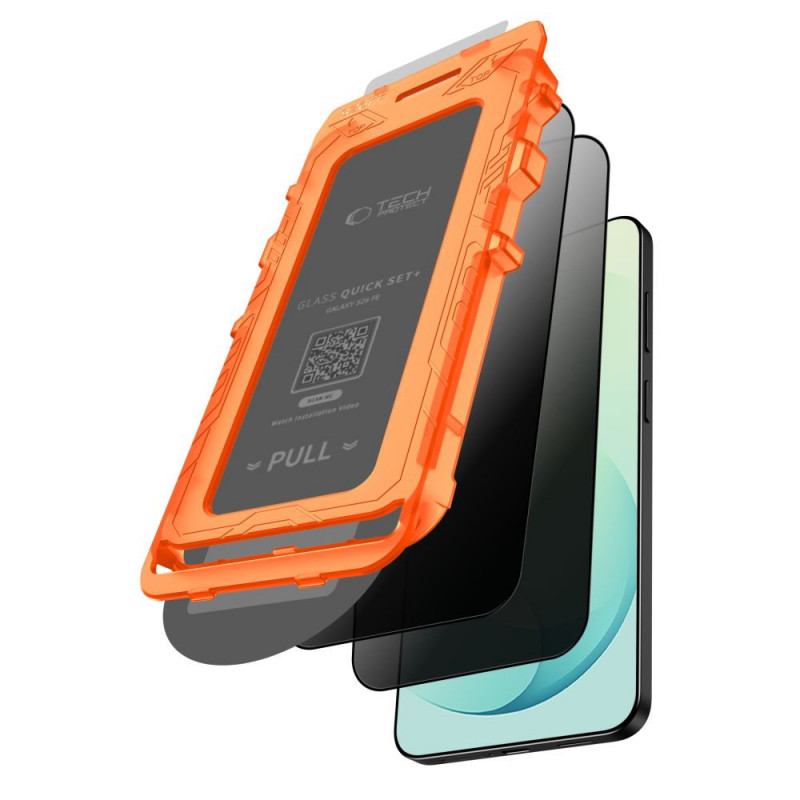 Tech-Protect Película de vidro temperado de privacidade Quick Set Spy+ para Samsung Galaxy S26 FE (2 un.)