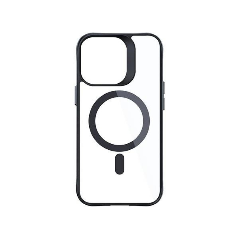 Capa para smartphone 3MK Satin Armor MagCase MagSafe para Apple iPhone 15 Pro Max, transparente com moldura preta