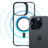 Capa para smartphone 3MK Satin Armor MagCase MagSafe para Apple iPhone 15 Pro Max, transparente com moldura preta