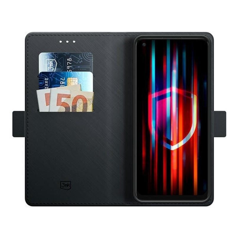 Capa carteira 3MK Wallet Case para Oppo A78 4G, preta