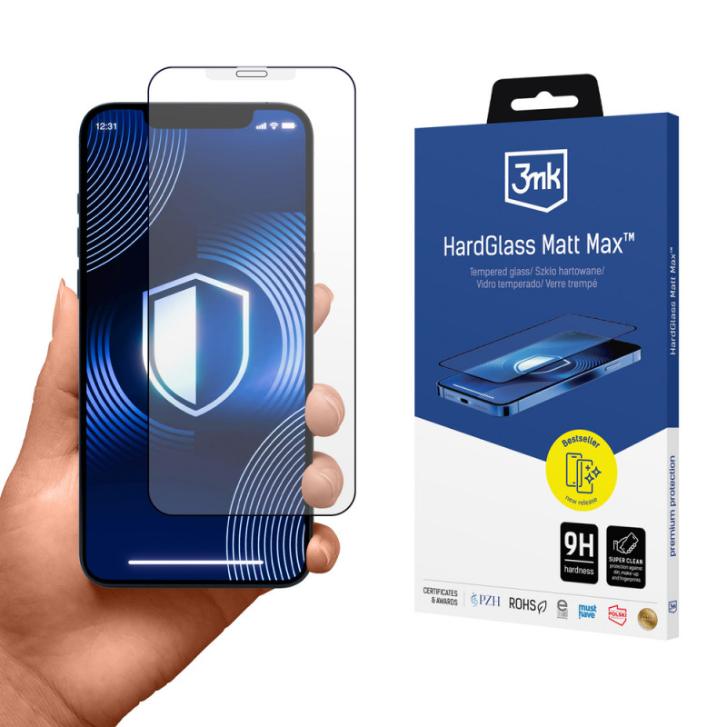 Protetor de ecrã em vidro temperado 3MK HardGlass Matt Max para Apple iPhone XS Max / 11 Pro Max, mate