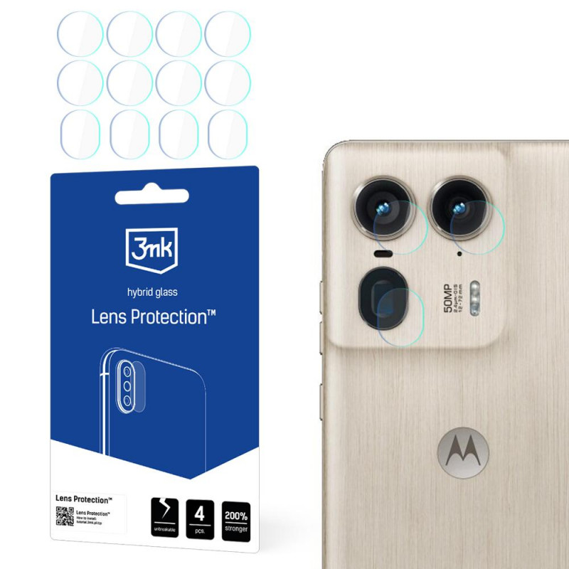 Protetor de lente de câmara 3MK Lens Protect para Motorola Moto Edge 50 Ultra (4 unid.)