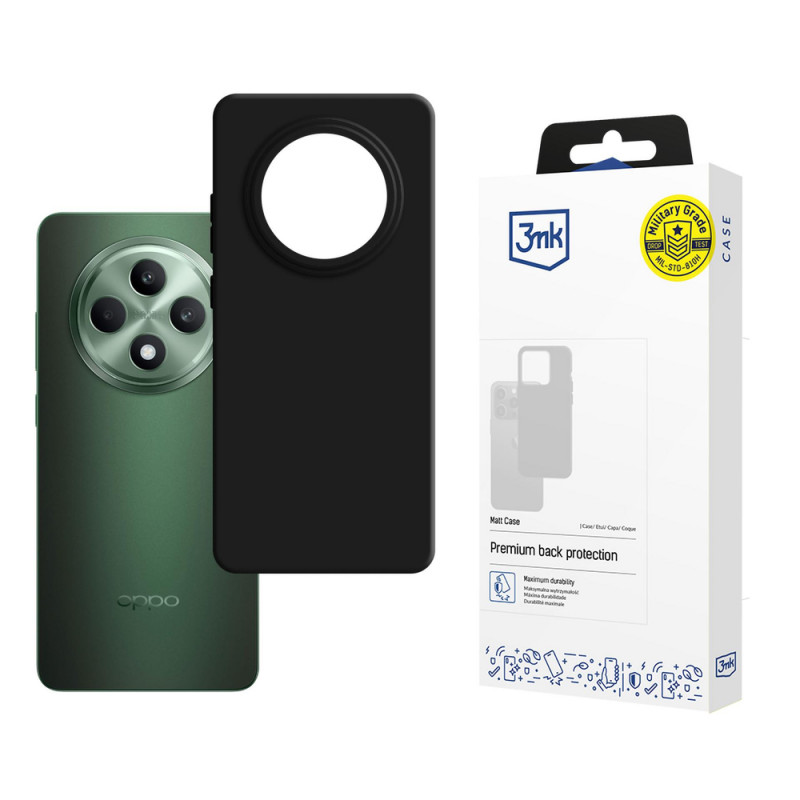 Capa 3MK Matt Case para Oppo Reno 12F, preta