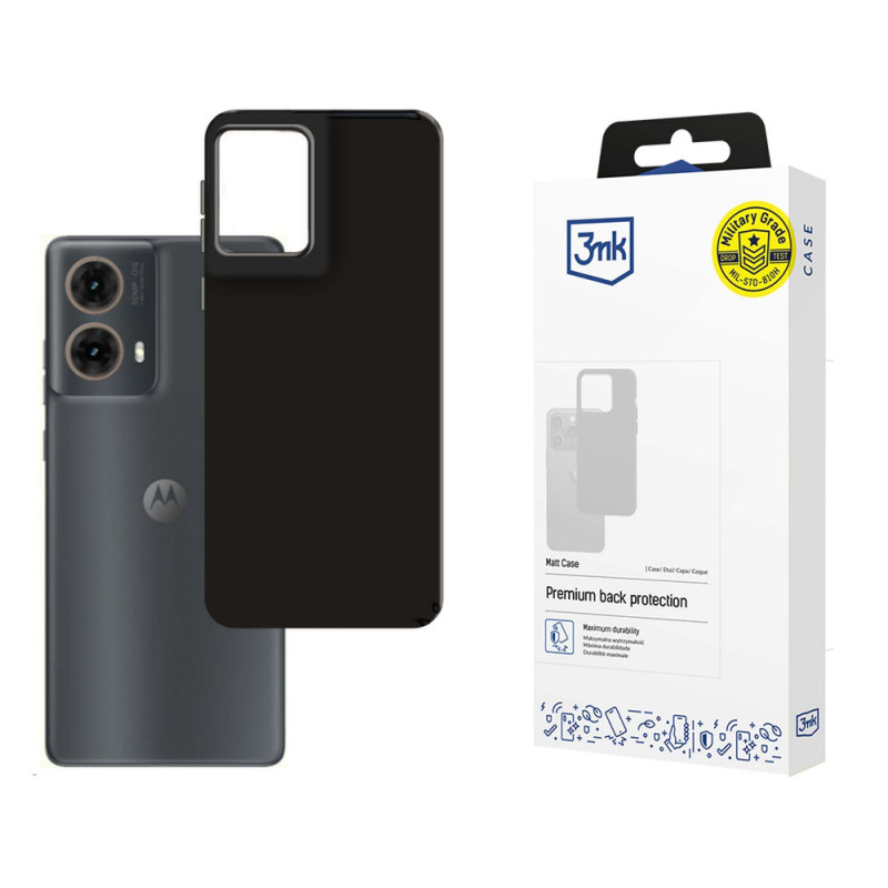 Capa 3MK Matt Case para Motorola Moto G85, preta