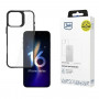 Capa 3mk Satin Armor Case+ para Apple iPhone 16 Pro Max, Transparente com Moldura Preta