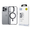 3mk Satin Armor MagCase com MagSafe para Apple iPhone 16 Pro, Transparente com Moldura Preta