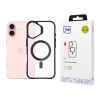 3mk Satin Armor MagCase com MagSafe para Apple iPhone 16 (W-3SAMaCa-AiP16-0), transparente com moldura preta