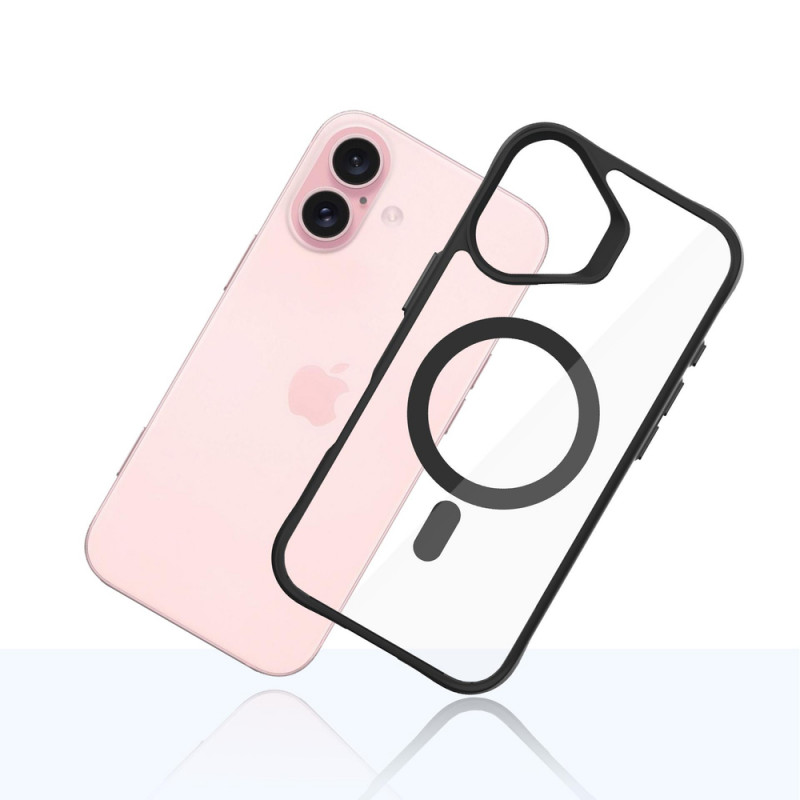 3mk Satin Armor MagCase com MagSafe para Apple iPhone 16 (W-3SAMaCa-AiP16-0), transparente com moldura preta
