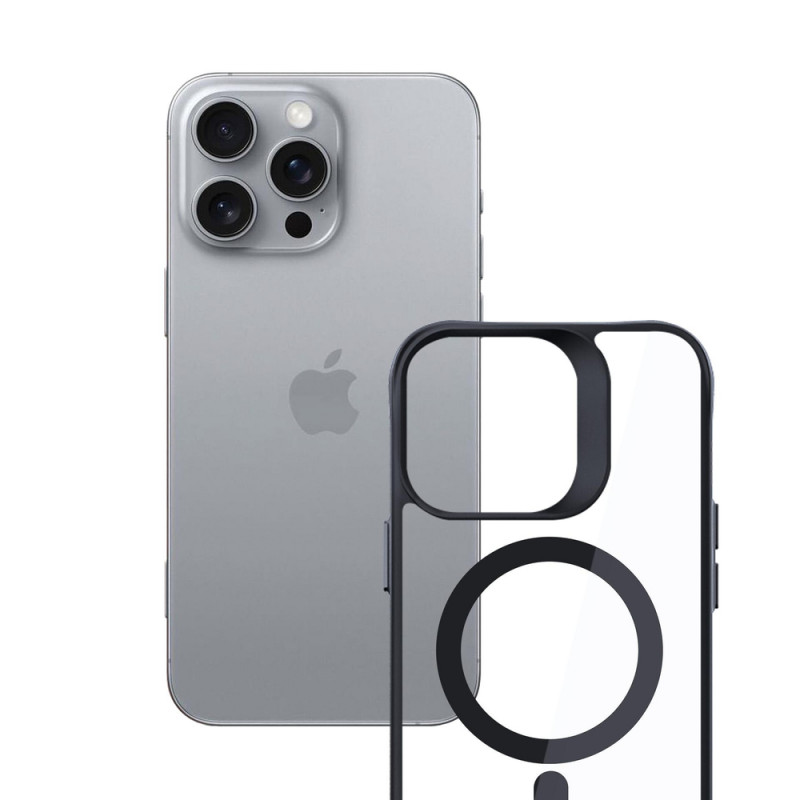 3mk Satin Armor MagCase com MagSafe para Apple iPhone 16 Pro Max (W-3SAMaCa-AiP16PM-0), Transparente com Moldura Preta