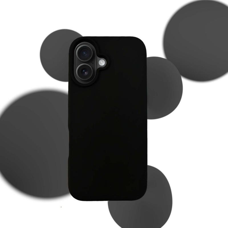 Capa de silicone 3mk para Apple iPhone 16 Plus, preta