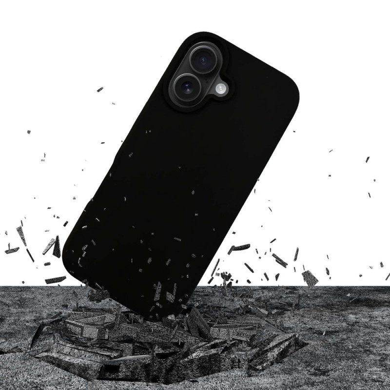 Capa de silicone 3mk para Apple iPhone 16 Plus, preta