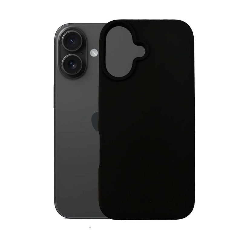 Capa de silicone 3mk para Apple iPhone 16 Plus, preta