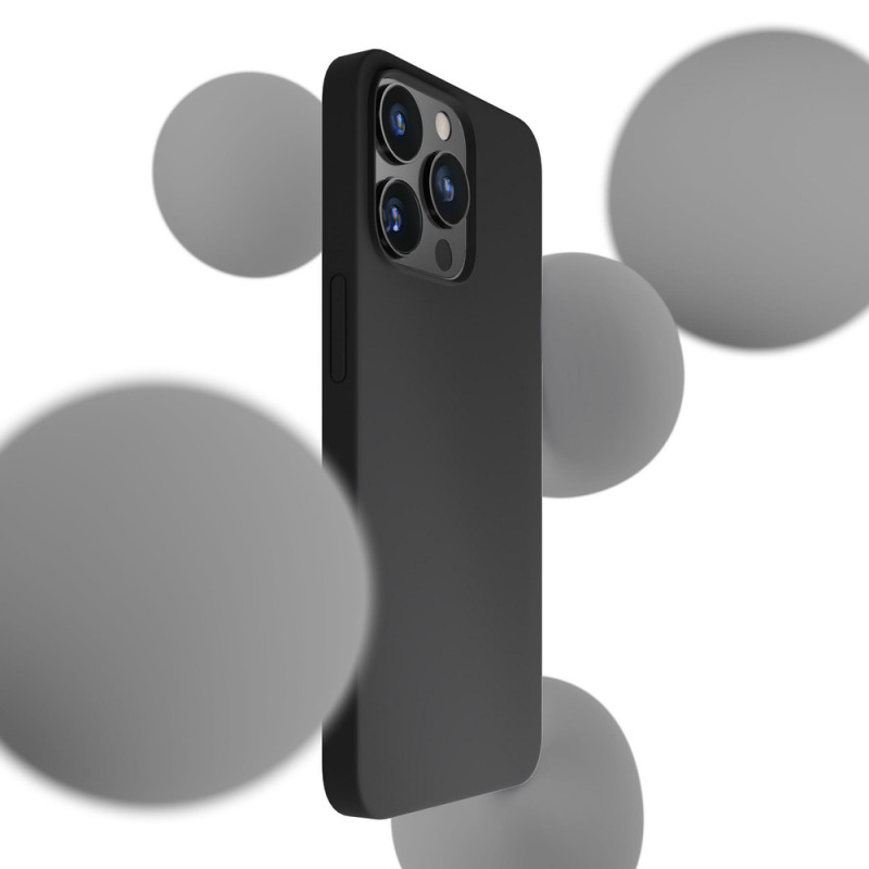 Capa de silicone 3mk para Apple iPhone 16 Pro Max, preta