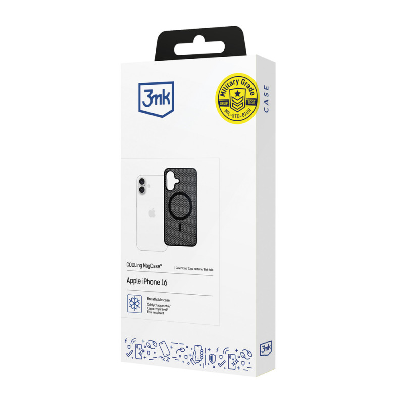 3mk COOLing MagCase para Apple iPhone 16, preto