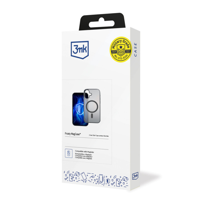 Capa 3MK Frosty MagCase para Apple iPhone 16, preta