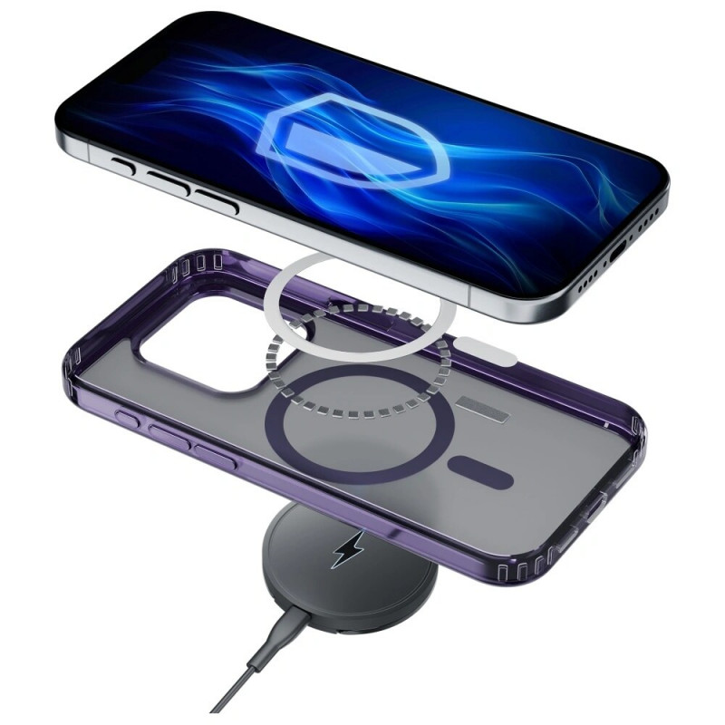 Capa para smartphone 3MK Frosty MagCase MagSafe para Apple iPhone 13 Pro, roxa