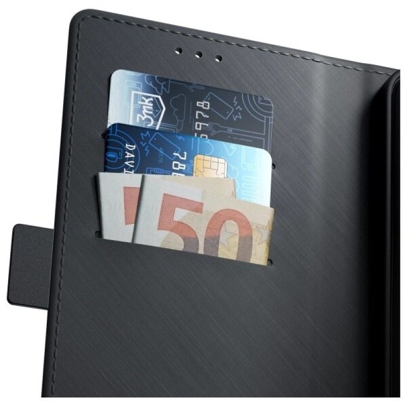 Capa com carteira 3MK para Samsung Galaxy A16, preta