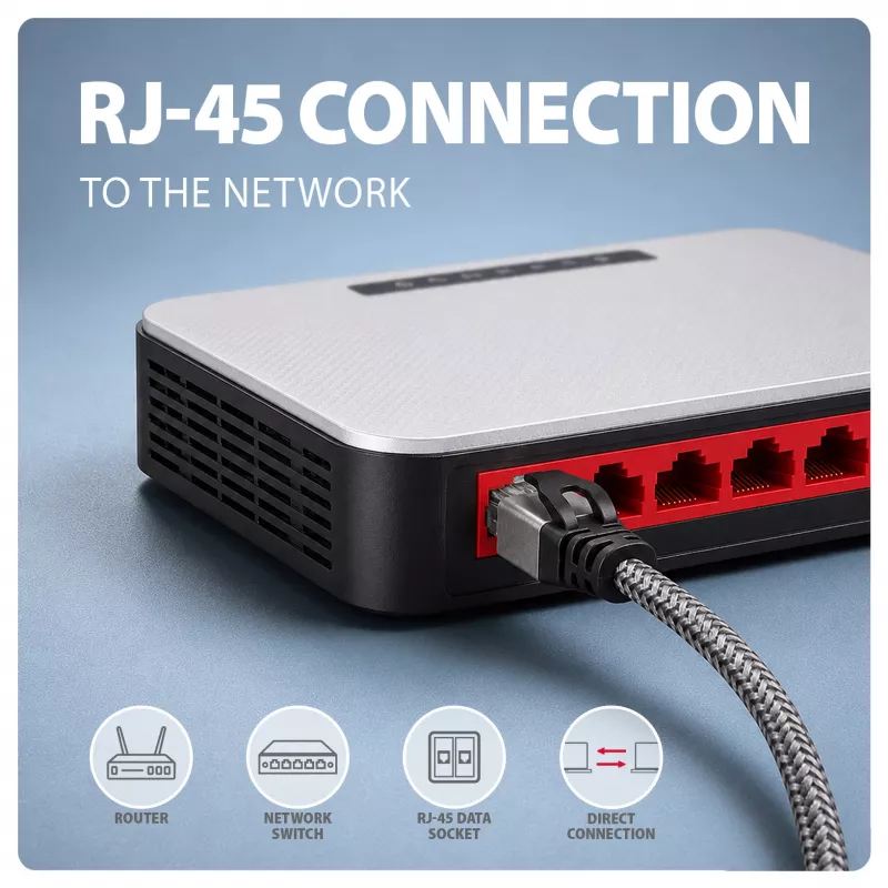 Goobay Adaptador Ethernet Gigabit USB-A AXAGON ADE-AM30 com cabo CAT6 de 3 m integrado, RJ-45