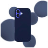Capa de silicone 3MK para Apple iPhone 16 Plus, azul-marinho