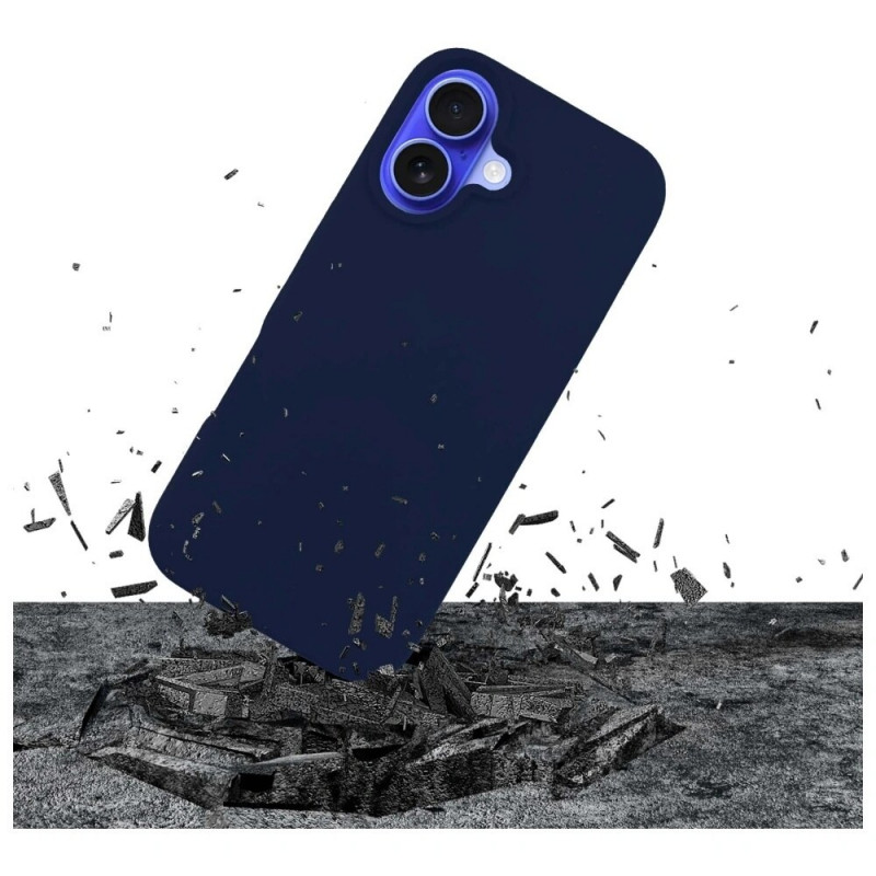 Capa de silicone 3MK para Apple iPhone 16 Plus, azul-marinho