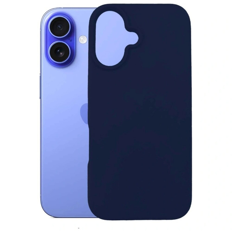 Capa de silicone 3MK para Apple iPhone 16 Plus, azul-marinho