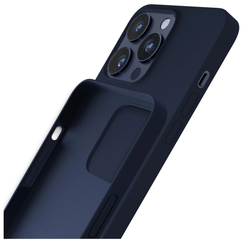 Capa de silicone 3MK para Apple iPhone 16 Pro, azul-marinho