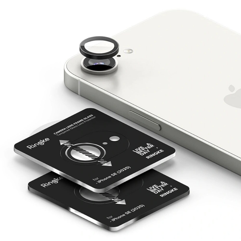 Protetor de moldura da câmara Ringke para Apple iPhone 17e / 16e, preto (2 un.)