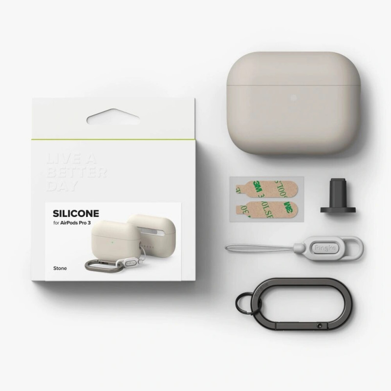 Capa de silicone Ringke para Apple AirPods Pro 3, Stone (bege)