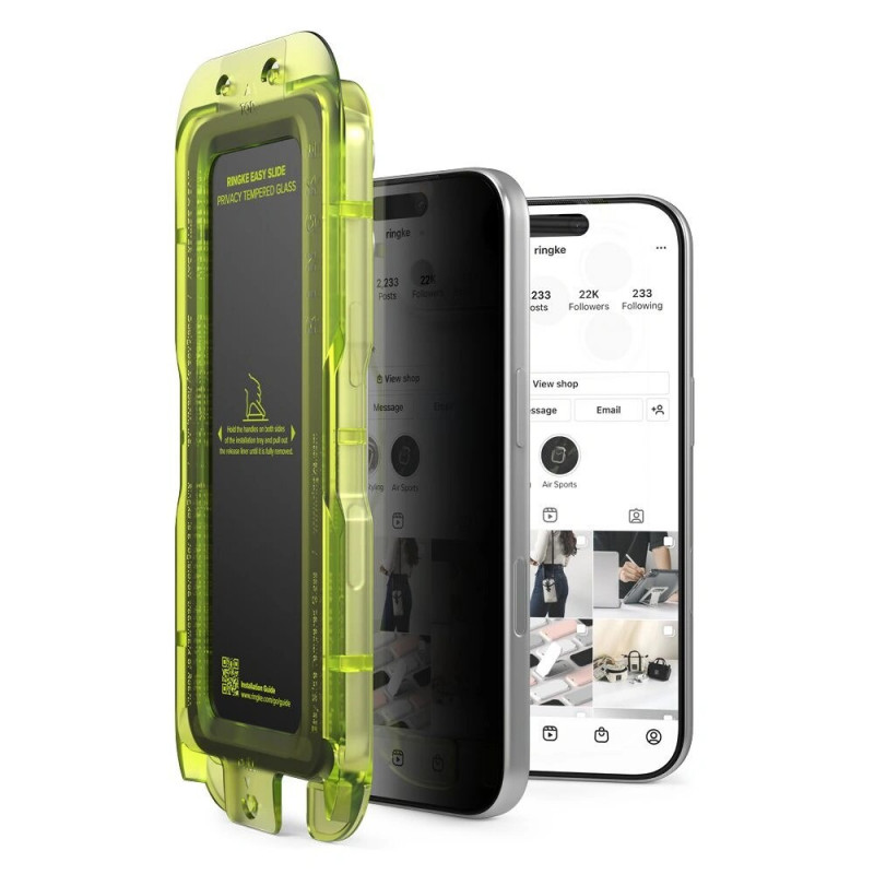 Ringke Easy Slide Privacy Vidro Temperado para Apple iPhone 17 Pro Max (2 unid.)